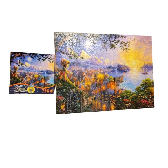 Disney Dream Collection & Thomas Kinkade 2013 Pinocchio 750pc Jigsaw Puzzle New - Picture 1 of 7